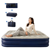 Matelas pneumatique gonflable confortable de 22 pouces avec pompe intégrée pour les voyages et le camping, capacité de charge de 600 lb