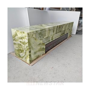 लक्जरी प्राकृतिक पत्थर हाथ से लहराया हुआ इतालवी लाइट कैलेंडर ग्रीन संगमरमर टीवी कैबिनेट की जगह - Product Image 3