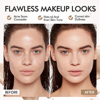 Meilleur fond de teint liquide pour peau foncée, couvrant, hydratant, imperméable, longue tenue, fini dewy, OEM ODM, marque privée, maquillage végétalien
