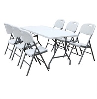 180cm Vente Chaude 6 Pieds HDPE Portable En Plastique Facile Pliant Pique-Nique Garden Party Tables