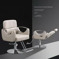 Yayou Meilleure vente Fauteuil de coiffure inclinable à 175 degrés, style incliné, avec structure en contreplaqué, base chromée et repose-pieds en acier