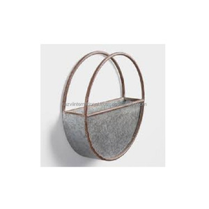 Jardinière murale décorative ronde en métal galvanisé, écologique et durable - Product Image 3