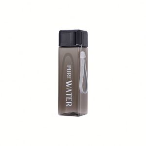 Botella de Agua de Plástico Negra, Cuadrada, Transparente, Plana, de 500 ml, para Bebidas Deportivas, para Promoción - Product Image 2