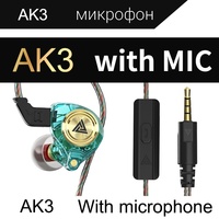 Écouteurs filaires QKZ AK3 FiLe 3,5 mm avec microphone, HiFi, moniteur de basses, pour le sport et le gaming