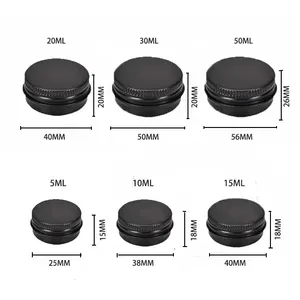 Eco-Friendly Metal Candle Tin Matte Black Cream Cosmetic Packaging Container Round Aluminum Jar Box