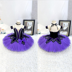 Robe de ballet de performance professionnelle pour adultes et enfants jupe de scène <span class=keywords><strong>Tutu</strong></span> imprimé lac des cygnes <span class=keywords><strong>rouge</strong></span> noir pour femmes - Product Image 2