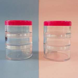 Grossiste Pot de poudre libre en plastique pailleté de couleur 3-en-1 pour injection Récipient cosmétique imprimé timbre à chaud - Product Image 3