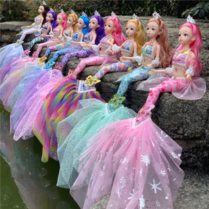 Offre Spéciale <span class=keywords><strong>45</strong></span> <span class=keywords><strong>Cm</strong></span> Élégant Pas Cher En Plastique Bébé Avec Couronne Sirène Poupée Dressing Jeu Meilleur DIY Cadeau D'anniversaire Pour Fille - Product Image 4