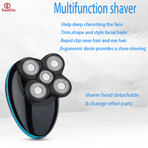 Brosse de nettoyage du visage pour homme avec 5 têtes de rasage, lame flottante 5D, étanche, rechargeable par USB, tondeuse à poils de <span class=keywords><strong>nez</strong></span> et corps, usage domestique - Product Image 4