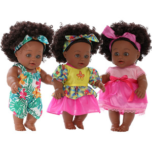 30CM Dark Skin Reborn Baby <b>Doll</b> Curly Hair Vinyl Simulation <b>Doll</b> Kids Pretend <b>Play</b> Toy For Girls Gift - Product Image 1