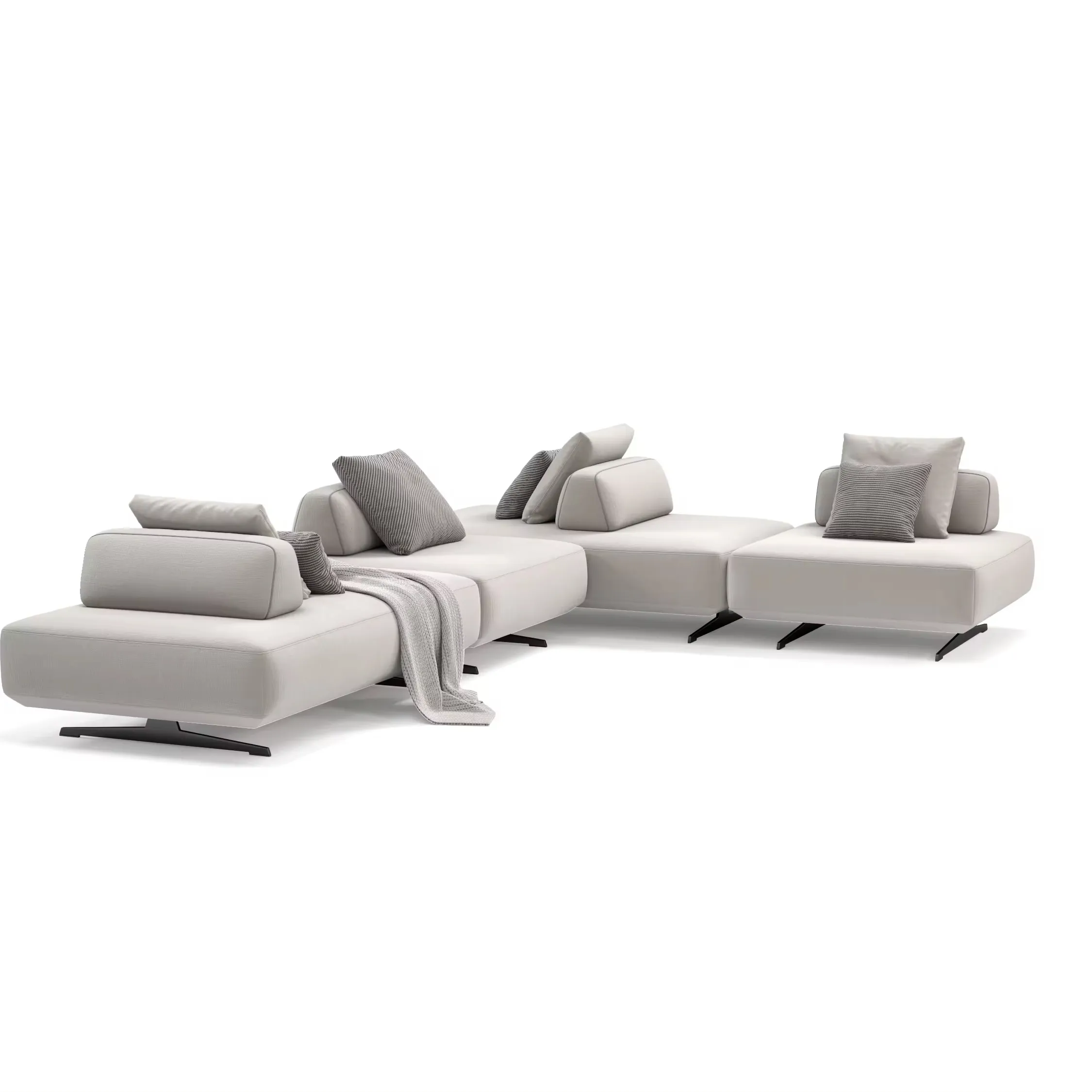 Chingxin New Design Modern Beige Modular Corner Sectional Sofa L Shape Luxury Sectional Sofa For Living Room