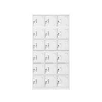 Casier en acier multi-cellules à 18 portes, armoire de rangement métallique verrouillable pour le stockage d'objets personnels des employés et des étudiants