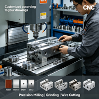 Pièces usinées CNC de positionnement guidé, conception sur dessin, pièces de précision personnalisées