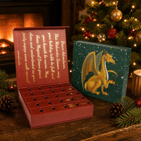 Boîte de calendrier de l'avent de Noël personnalisée avec 25 tiroirs, boîte de calendrier en carton rigide avec feuille d'or pour bijoux, cosmétiques, parfums, chocolats