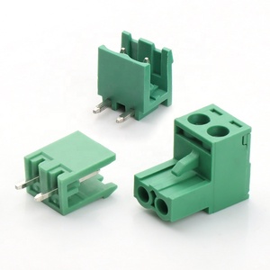 2 P nam góc bên phải khối thiết bị đầu cuối kết nối 5.08 mét Pitch 2 Pin Plug-in pluggable làm bằng đồng bền - Product Image 3