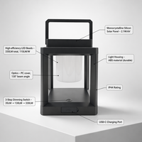 Lanterne solaire LED haute capacité pour le camping, étanche, lumière décorative d'urgence pour le camping en extérieur, PC/ABS, pour les pannes de courant et la survie