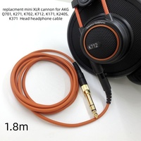 Penggantian kabel audio untuk AKG Q701, K271, K702, K712, K171, K240S, K371 MINI XLR Cannon Head kabel headphone