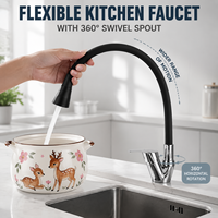 Robinet de cuisine 2026 DIY de luxe avec logo de marque, flexible, noir, avec filtre, économiseur d'eau et douchette pivotante