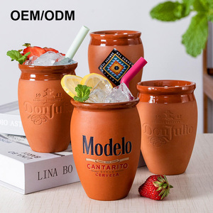Taza de Cerveza de Cerámica OEM ODM, Nueva Taza Creativa con Relieve Vintage, Hecha a Mano en México, Taza de Barro para Beber con Logotipo Personalizado - Product Image 1