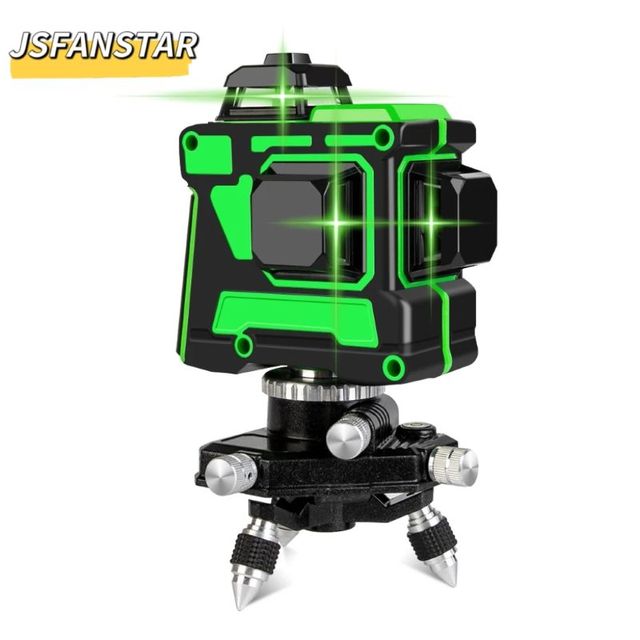 3d 12 Lines Rechargeable Lithium 360 Rotary Laser Level Professional Green Adjustment System Long Distance