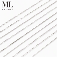 Mylove Collier Chaîne Personnalisable en Argent Sterling 925 Plaqué Or Rhodié, Maillons Cubains, Boîte, Croix, Serpent, Vente en Gros