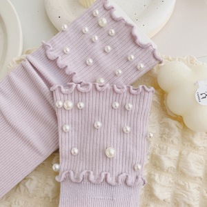 Calcetines de encaje para mujer, hasta la pantorrilla, a la moda, de primavera y otoño, con perlas y rayas de colores dulces, holgados y con efecto apilado. - Product Image 5