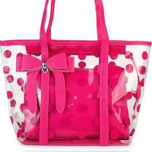 Bolso Tote Transparente <span class=keywords><strong>de</strong></span> PVC con Lazo, Gran Capacidad, Diseño <span class=keywords><strong>de</strong></span> Puntos, con Bolsa Interior, Venta al Por Mayor - Product Image 4