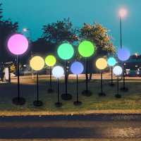 Lampe solaire magique en cristal, boule lumineuse RGB, lumière de jardin en plastique PE à économie d'énergie avec alimentation LED et batterie DC