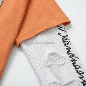 T-shirts à manches longues pour hommes, style double couche, imprimé graffiti, effet vieilli, streetwear, personnalisé, fabrication artisanale, collection printemps - Product Image 3