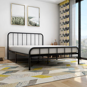 Bền màu đen kim loại khung giường + Nệm Combo cổ điển dọc đường sắt thiết kế cho phòng ngủ & phòng khách sạn thiết lập - Product Image 1