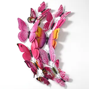 DIY दीवार स्टीकर Decal के लिए स्टिकर Decals 3D चुंबक तितलियों चुंबकीय Butterflirs ज्वलंत पीवीसी स्टिकर घर सजावट