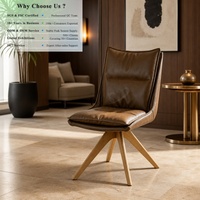 Chaise de salle à manger pivotante OKAY, rembourrée, pour la maison ou le bureau, en cuir PU durable, facile à nettoyer, style moderne minimaliste, chaises de salle à manger en tissu pour appartement