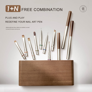 Ensemble <span class=keywords><strong>de</strong></span> pinceaux à ongles interchangeables <span class=keywords><strong>de</strong></span> haute qualité, design original, professionnel, avec des pinceaux ultra fins pour la french manucure - Product Image 1