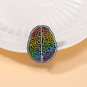 Wowei Hot-Selling Órgão Humano Cérebro Dos Desenhos Animados Emblema Criativo Novo Colorido Pintados À Mão Cérebro Liga Óleo Gota Broche para Médico - Product Image 1