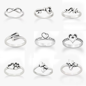 Großhandel 925er Sterling-Silberring neues Design Herz Unendlichkeitsring antiker Silberring für Damen