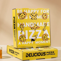Boîte à pizza en papier ondulé avec logo personnalisé 8 pouces 10 pouces 12 pouces avec impression en relief colorée Conception à fente de stratification mate pour usage alimentaire