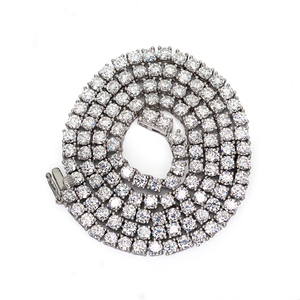 Collar de Tenis Estilo Hip Hop <span class=keywords><strong>KIBO</strong></span>, Plata de Ley 925, Moissanita VVS de 2-5MM, Cadena Chapada en Oro para Unisex - Product Image 1