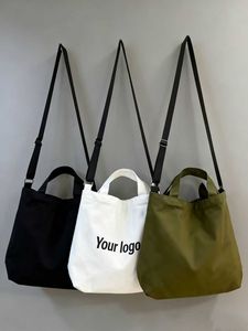Custom Diagonal Simple Tote Fashion One-shoulder All-in-one Canvas Bag for Women - Product Image 2