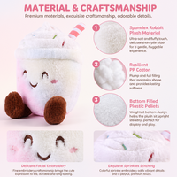 Peluche 100% polyester en forme de tasse de crème glacée brodée, jouet anti-stress 30 cm Babywolf pour fête d'anniversaire, tous âges