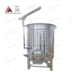 Pretank SS304 floating-lid wine fermenter variable capacity volume wine tank with Cooling Jacket