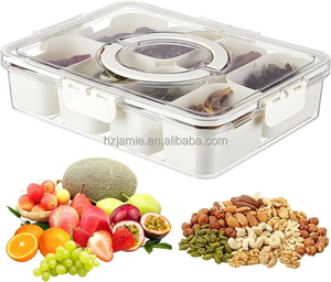 Pp nhựa hình chữ nhật phục vụ khay với <span class=keywords><strong>8</strong></span> ngăn Snack hộp chia container cho thực phẩm lưu trữ - Product Image 3