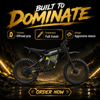 For R6000 Electric Dirt Bike 7000W Peak 60V 30Ah Removable Battery off Road 88km/h Adult Motorcycle
