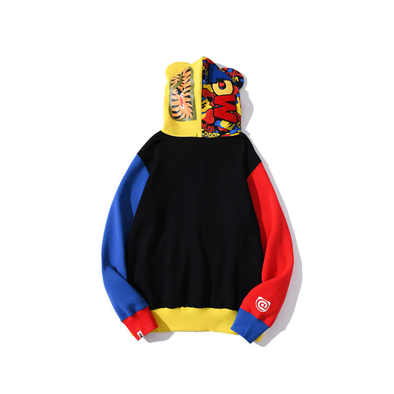 BAPE-Sudadera con capucha y cremallera, nueva prenda deportiva de camuflaje, en rojo, amarillo y azul, talla asiática, gran oferta, 2021