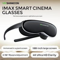 Lunettes de réalité virtuelle SHINECON AR IMAX avec écran 60Hz 1000 Nits, films 3D, écran 4K, lunettes AR/VR pour smartphones Android et iOS