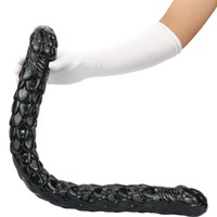 Dildo de PVC de doble cabeza con diseño de escamas de pez ultra largas y ultra grandes, tapón anal de doble cabeza, juguete sexual para adultos, SM, lesbianas.