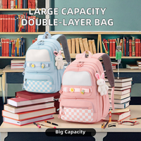 Sac à dos scolaire en polyester imperméable avec fermeture éclair, anti-gravité, compartiment pour ordinateur portable, protection de la colonne vertébrale, sac d'étudiant, logo personnalisé