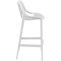 Tabouret de bar extérieur en polypropylène blanc de qualité supérieure avec repose-pieds