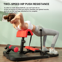 POWER MAX S-9 Appareil d'entraînement abdominal, des hanches et des jambes unisexe moderne, machine à squats multifonctionnelle, équipement de musculation en acier et mousse