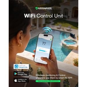 Bomba de calor para piscinas Varminpool de 65000 Btu con inversor, 220V, control por WiFi, para piscinas enterradas de hasta 20000 galones. - Product Image 3