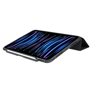 Capa de couro para iPad Air 10,9 polegadas 6/5/4th, TPU transparente transparente com quatro cantos, compatível com iPad Air 2.0 mm, novidade de 2024